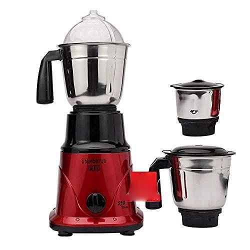 TABAKH Indian Mixer Grinder | 3 Stainless Steel Jars | 650 Watts |  110-Volts | Red