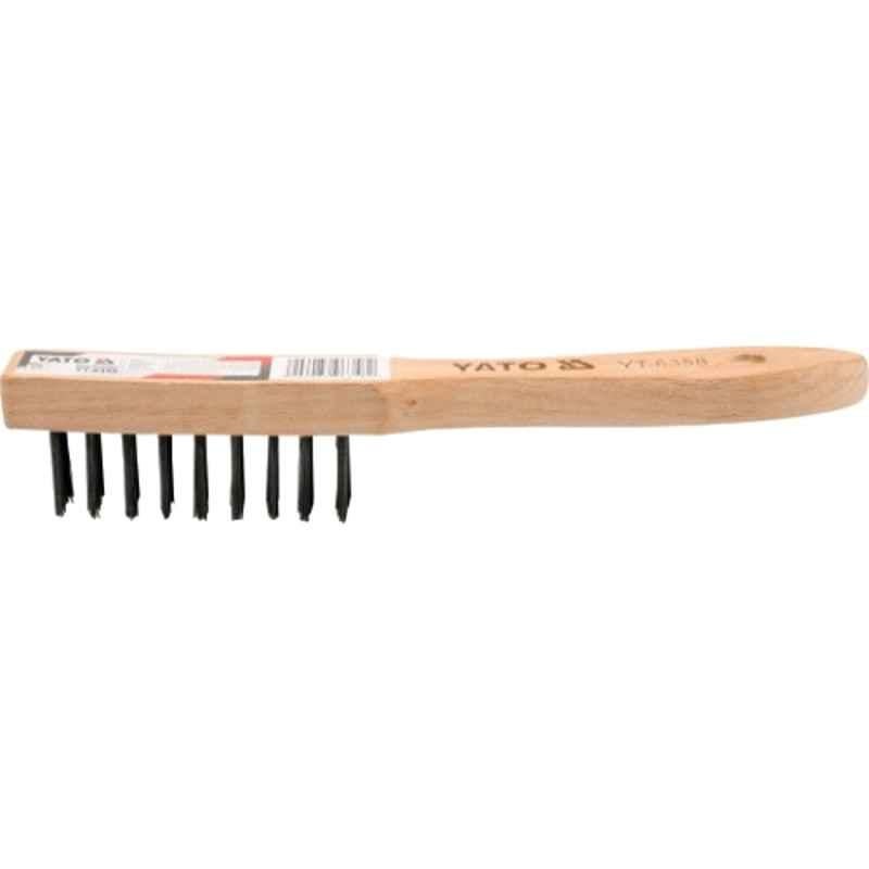 Yato 6 Rows Steel Wire Brush with Wooden Handle, YT-6360