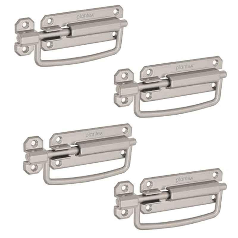 Plantex 5 inch Zinc Matt Baby Door Latch Kadi for Bathroom for Home & Office, SH-96 (Pack of 4)