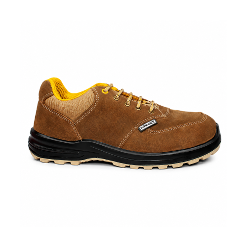 Krieger Leather Brown Low Ankle Steel Toe High Performance Work Safety Shoes, KR 2003, Size: 10