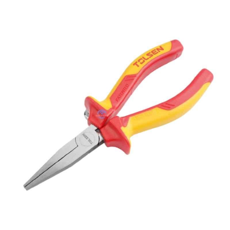 Tolsen 160 mm CrV Steel Insulated Flat Nose Pliers, V16046