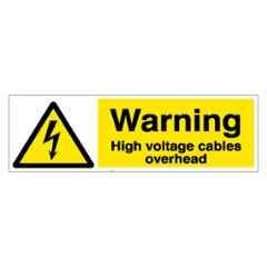 SUNSIGNS 600x200mm Vinyl & Acrylic Sandwich Warning High Voltage Cables Overhead Signage, SN0174VNLM1HPIDAM