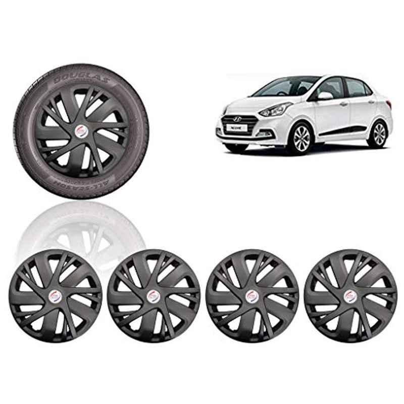 Auto Pearl 4 Pcs 14 inch ABS Black Car Wheel Cover Set for Hyundai Xcent2017