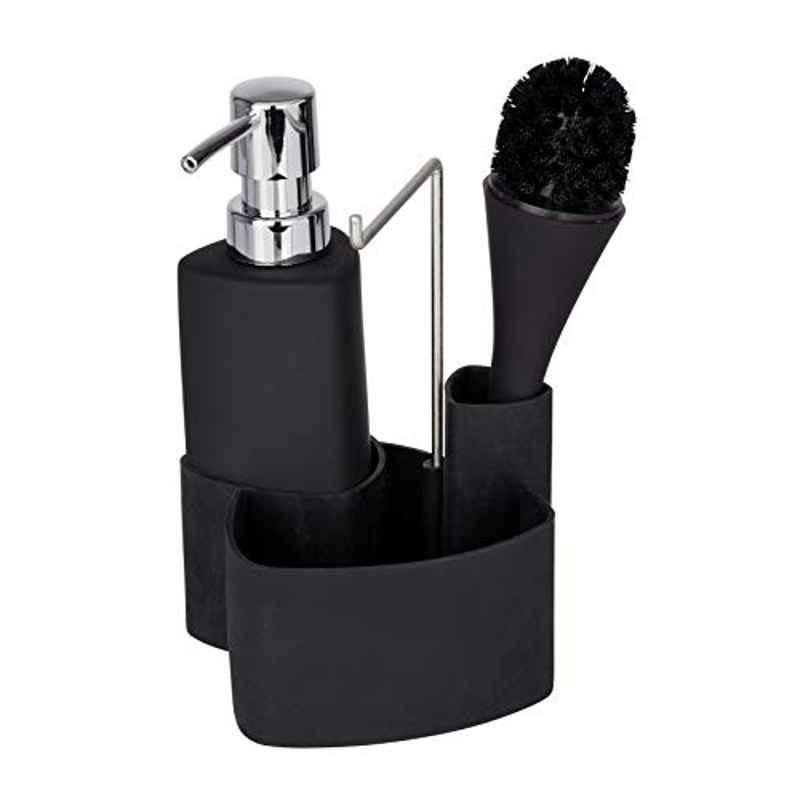 Wenko Polypropylene & Stainless Steel Black Soap Dispenser for Kitchen Sink