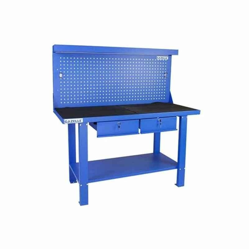 Gazelle G2605 59 inch Steel Blue Workbench with Pegboard & Drawers