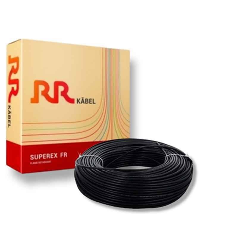 RR Kabel 6 sqmm Single Core PVC Black RR-Unilay FR Flexible Cable, Length: 90 m