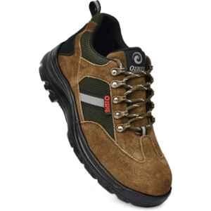 Ozarro Suede Leather Steel Toe Olive Safety Shoes, S4460, Size: 9