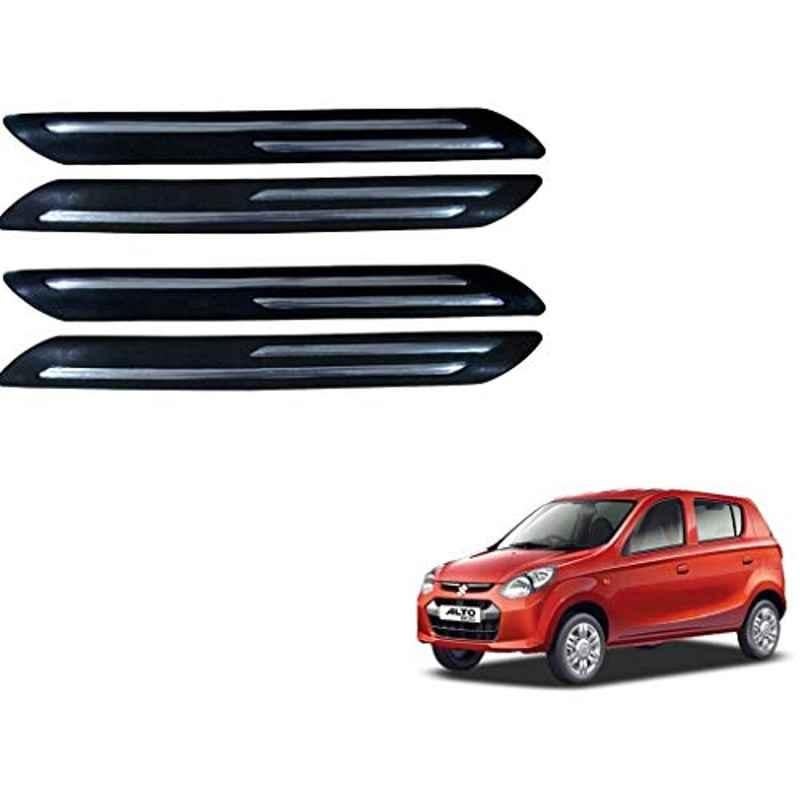 Kozdiko 4 Pcs Double Chrome Bumper Protector Black Set for Maruti Suzuki Alto 800