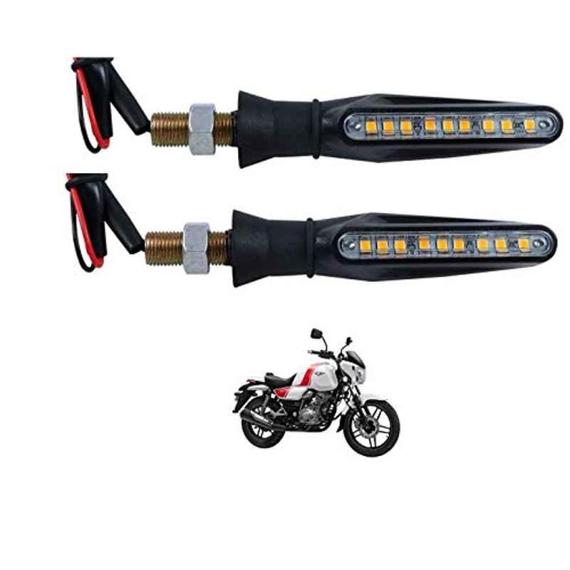 Kozdiko 4 Pcs Plastic Front & Rear Side Sleek Yellow Bike Indicator Set for Bajaj Bajaj V