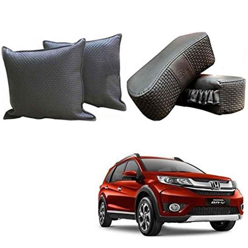 Kozdiko One Pair Grey Neck Rest & One Pair Cushion Combo for Honda BR-V