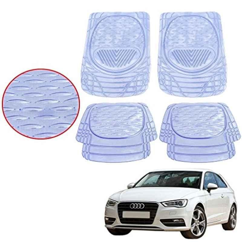 Kozdiko 4 Pcs 6204 PVC & Rubber Clear Car Foot Mat Set for Audi A3