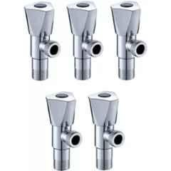Senkiddpro Triangle Brass Chrome Finish Wall Mounted Angle Wall Cock (Pack of 5)