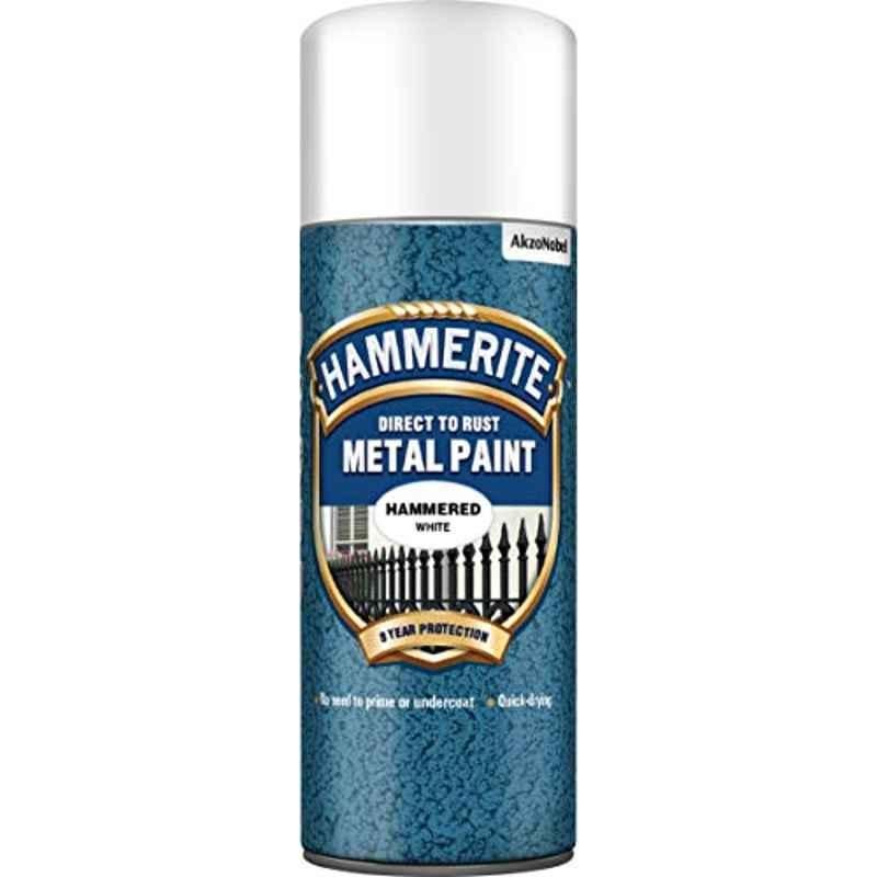 Hammerite 400ml Hammered White Metal Paint, 5084784