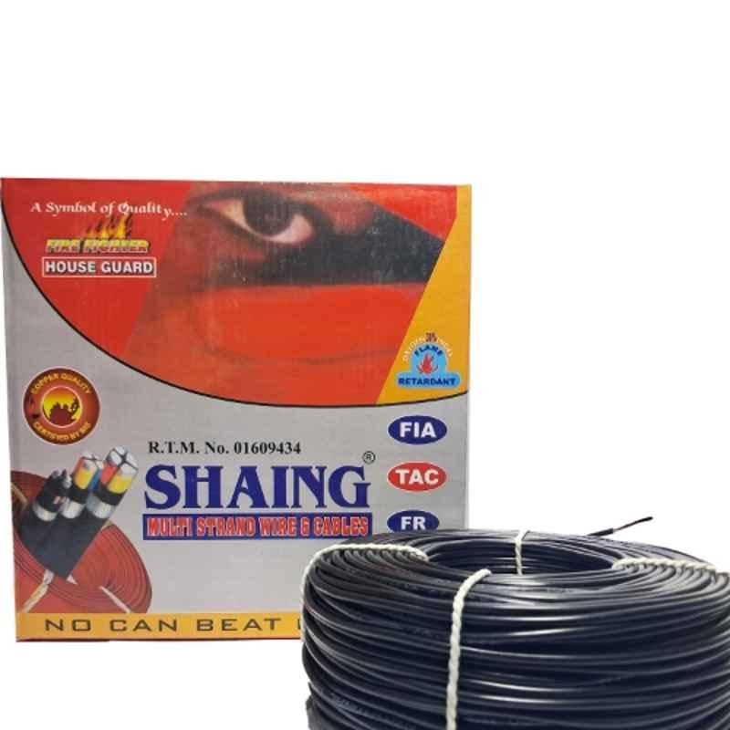 SHAING 0.75 Sqmm Single Core Black FR PVC Insulated CCR Copper Wire for Domestic & Industrial Purpose, Length: 91 m