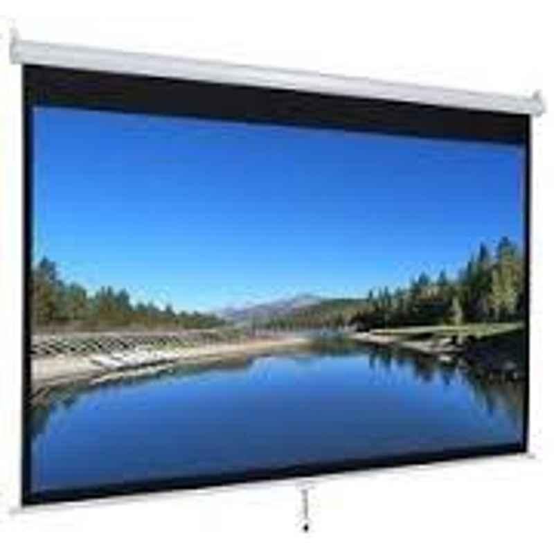 60inch Portable Projector Screen 16:9 HD Anti-Crease Wide Projection Screens White Plastic Material Lightweight for Home Theater/Office/Outdoor Camp 