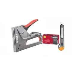Miles M23270 Stainless Steel Stapler Tacker Gun, 23/8-H Staple & PN1801 Cutter Knife Combo