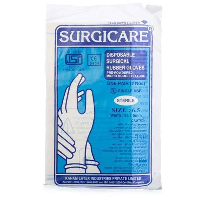 Surgicare Sterile Latex Surgical Gloves, Size: 8 (Pack of 25)