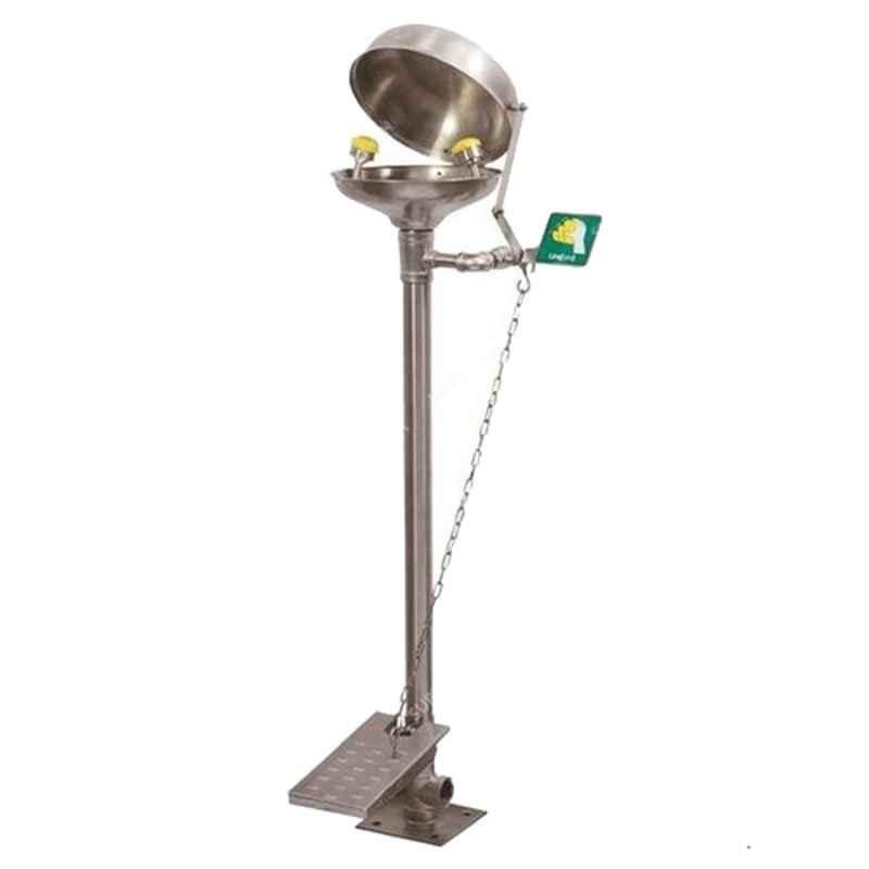Unicare 1/2 inch BSP Stainless Steel Silver Emergency Eye Wash with Safety Shower, LSE-1/2 CSSC