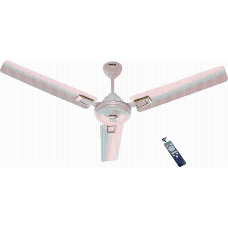 Airelec Gloria Deco 28W 350rpm 5 Star Ivory 3 Blade 0.5W LED BLDC Ceiling Fan with Remote & 2 Years Warranty Sweep: 1200 mm, AIRCFG7