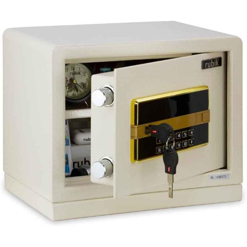 Rubik Off White Safe Box with Dual Security Digital Keypad, RB26AS