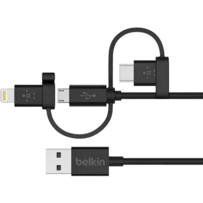 Belkin 1.2m 3 in 1 Black USB Type C Cable, F8J050bt04-BLK