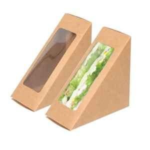 Divatos 9x6.5x1.8 inch Kraft Paper Brown Triangle Sandwich Box, DISANDWICHBXBR (Pack of 25)