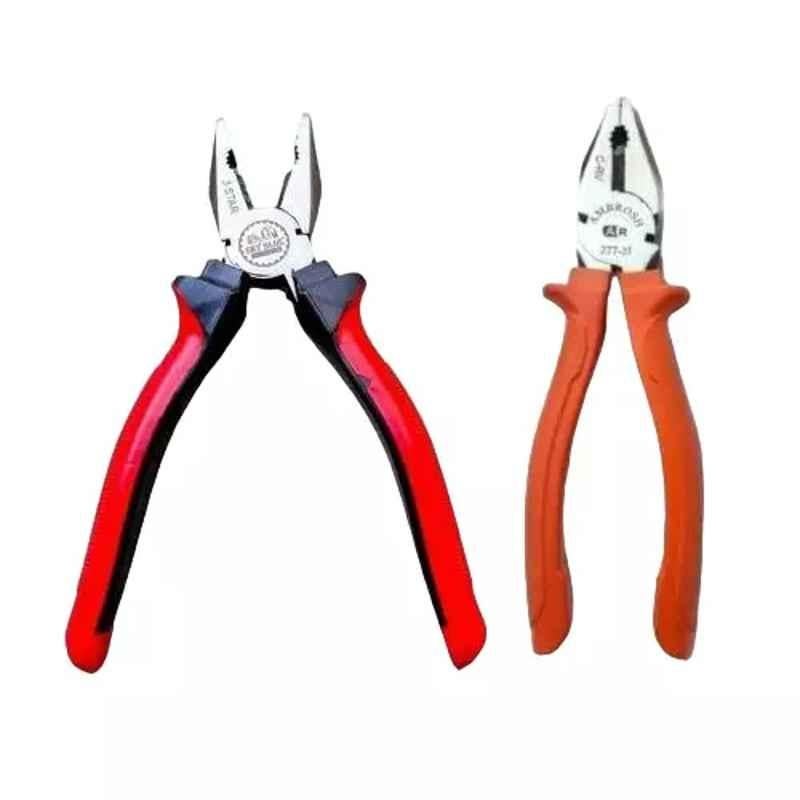 Sky Blue 2 Pcs 8 inch Multicolour 2 Cutting Wire False Piece Lineman Plier Combo, SBE271