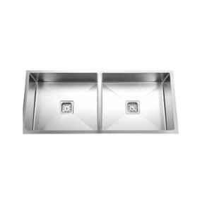 Crocodile 41x20x10 inch Double Bowl Stainless Steel Kitchen Sink, CR-17