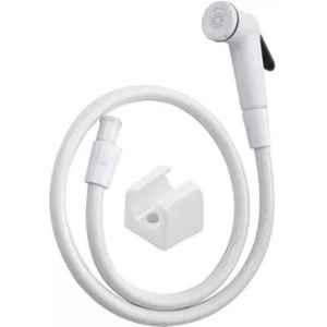 Fastgear ABS Plastic White & Black Jet Spray with Pipe & Hook Faucet