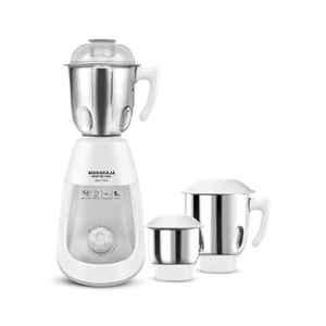 Maharaja Whiteline Joy Max 750W Plastic White & Silver Mixer Grinder with 3 Jars, MX-195