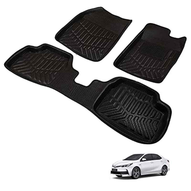 Kozdiko 3D Black Car Foot Mat Set for Toyota Corolla New Altis, dshbdhb221