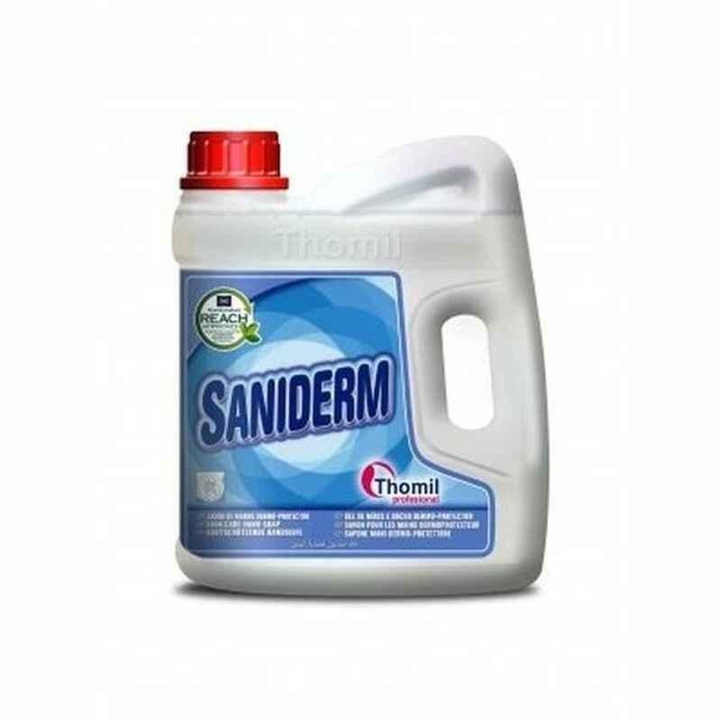Thomil Saniderm Skin Care Hand Soap, Floral Scented, 4 L, Pearly white