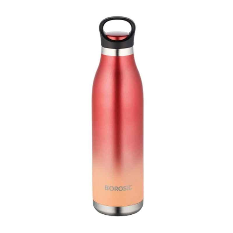 Borosil Colour Crush 700ml Stainless Steel Red Hydra Vacuum Insulated Flask Water Bottle, BT0700RED404