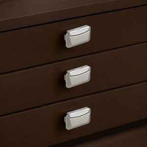 Plantex 3 inch Zinc Satin White & Chrome Drawer Kadi for Home & Office, APS-DTK-295 (Pack of 3)