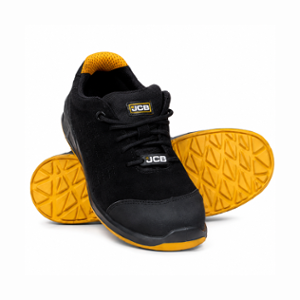 JCB VENT Leather Steel Toe Black Work Safety Shoes, Size: 6