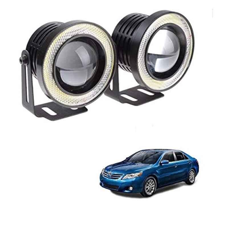 Kozdiko 2 Pcs 15W 3.5 inch High Power White LED Projector COB Fog Light Set with White Angel Eye Ring for Toyota Camry, koz_89284