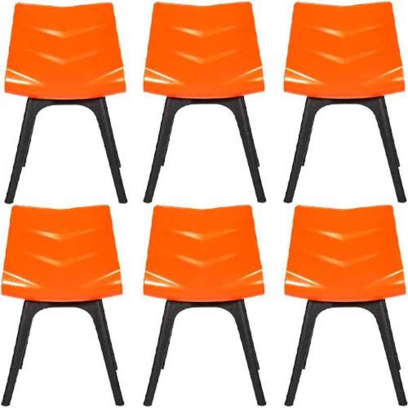 Regent Diamond Shell Plastic Black & Orange Chair (Pack of 6)