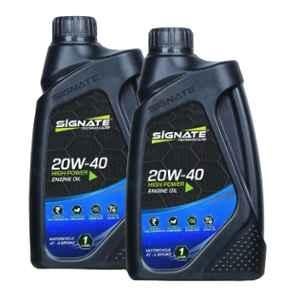 Signate 20W-40 1 Litre High Performance Engine Oil for All 4 Stroke Bikes (Pack of 2)