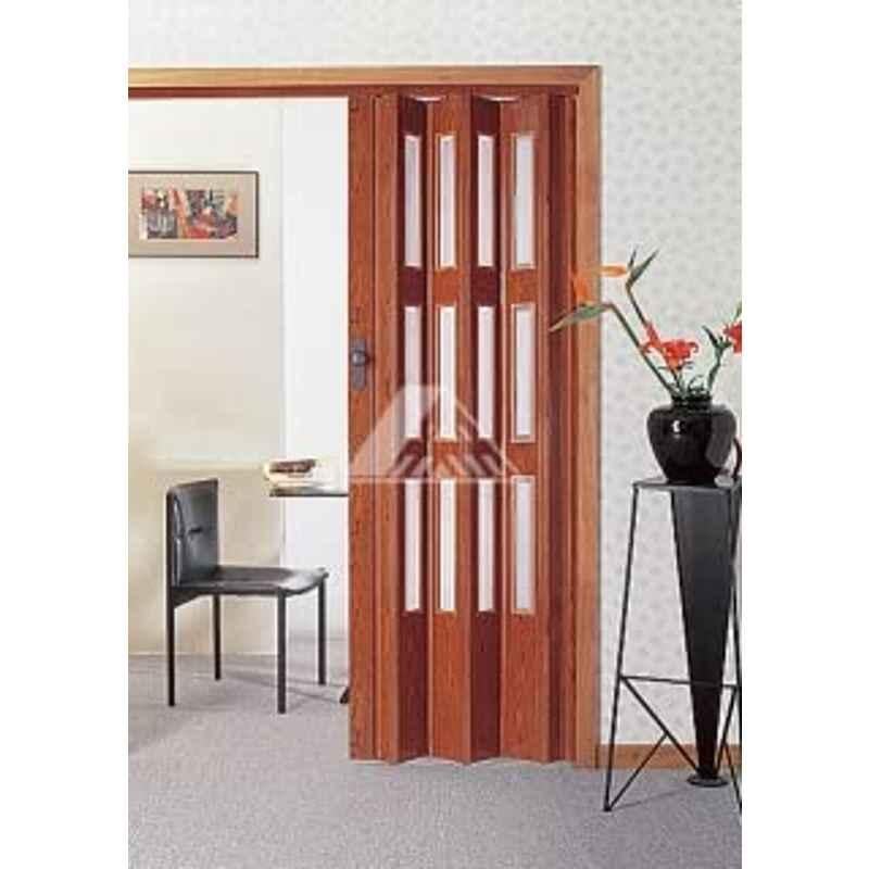 Robustline Folding Sliding Doors With Glass 210cm Heightx100cm Width, (Dark Oak)