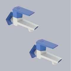 RN G20 15mm PTMT White & Metallic Blue Gold Foam Flow Long Body Bib Cock with Flange, RNG2002A32 (Pack of 2)