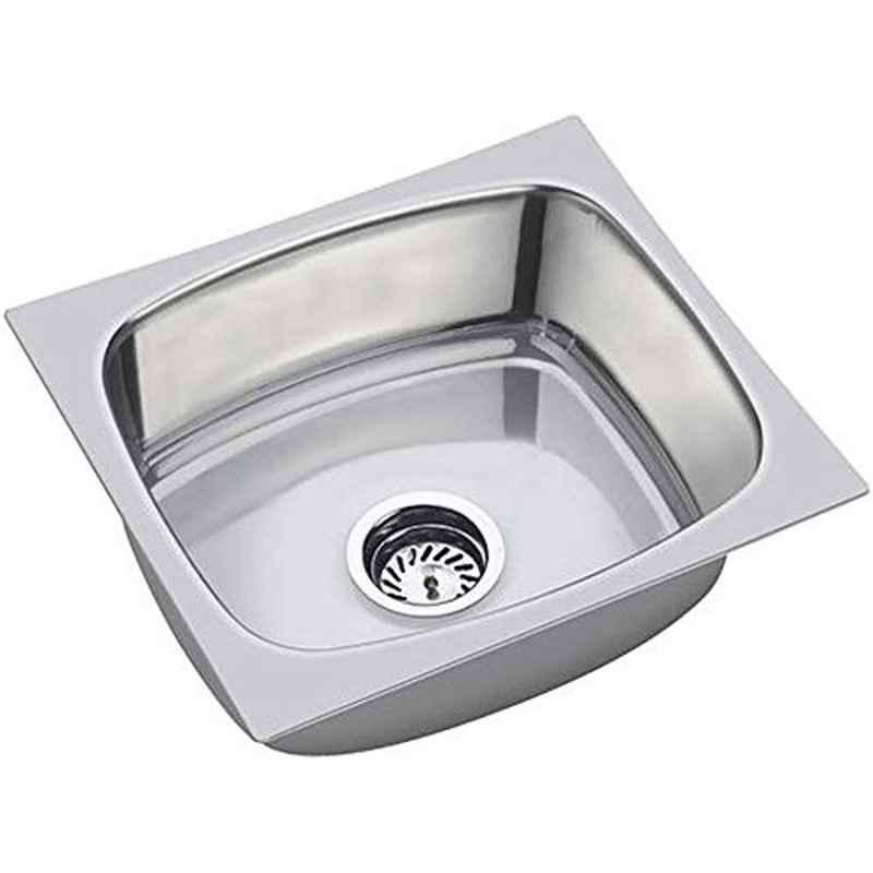 Zesta 18x16x8 inch Stainless Steel Chrome Finish Silver Single Bowl Vessel Kitchen Sink