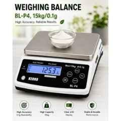 Kerro 0.01g to 15kg Plastic White Digital Weighing Scale with LCD Display, BL-P4