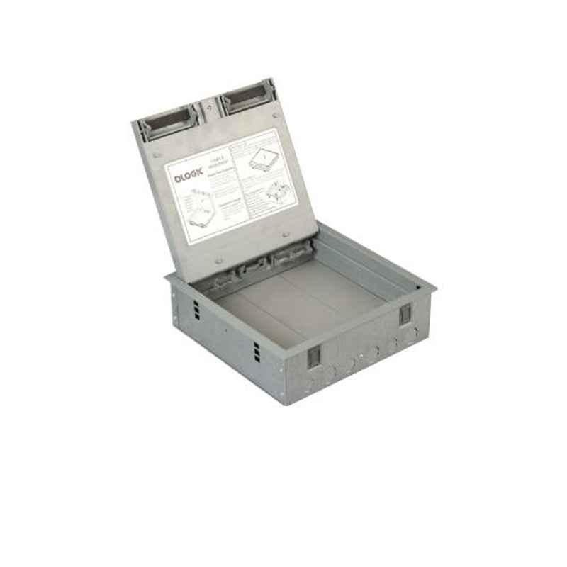 Logic 80mm Steel & PVC Grey Floor Box for Customised Ports, LG-FB201