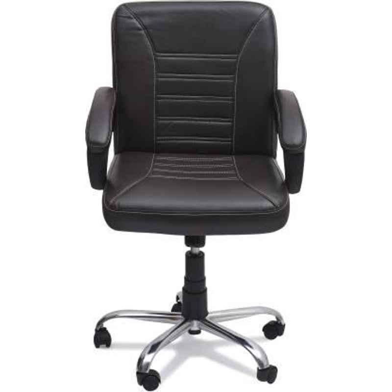 Mezonite Medium Back Black Leatherette Office Chair, KI 201