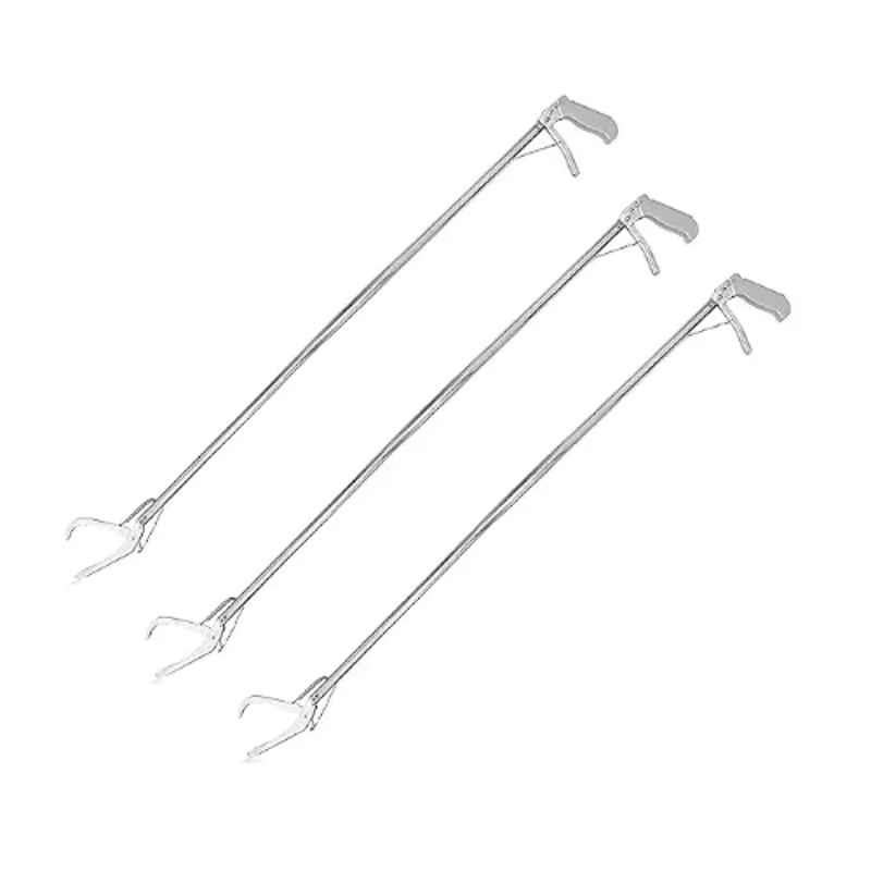 Robustt Picker_Stick_3_N 116 cm Stainless Steel Silver Magnetic Pick Up Tools (Pack of 3)