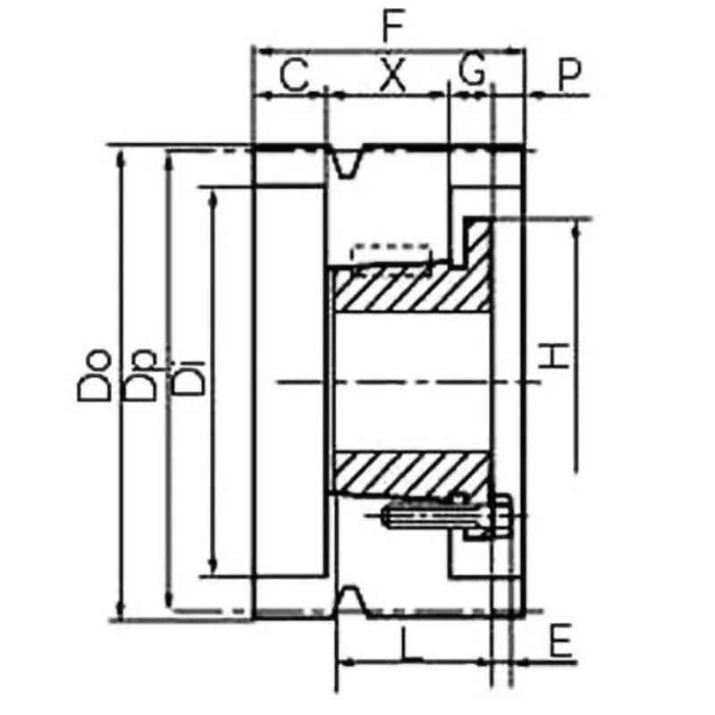 Mitsuboshi Maxstar 335mm 8V Belt 6 Groove Wedge Pulley, 335-8V-6-S1-picture-28