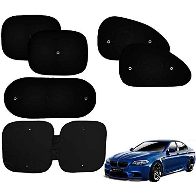 Auto Pearl 6 Pcs PVC & Mesh Black Window, Front & Rear Sun Shade Set for BMW M5