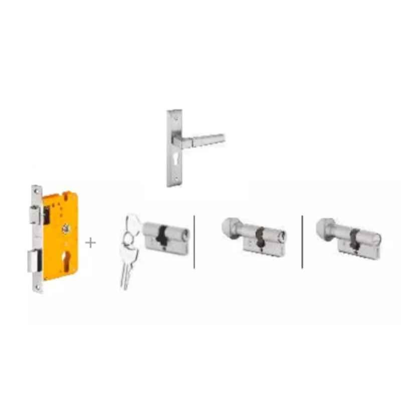 Dorset Cosmo HL CS 8 inch Zinc PT Finish Lock Set with Both 70mm Side Key Cylinder (Pack of 2)