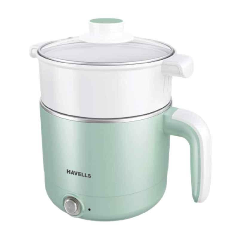 Havells Capture 650W 1.2L Green Multi Cook Kettle with Steamer, GHBKTAWB065