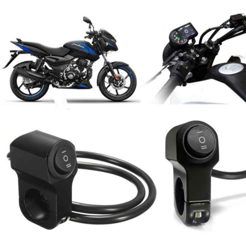 Auto Pearl 12V Aluminium Alloy Black Motorcycle Handlebar Headlight Switch for Pulsar 125
